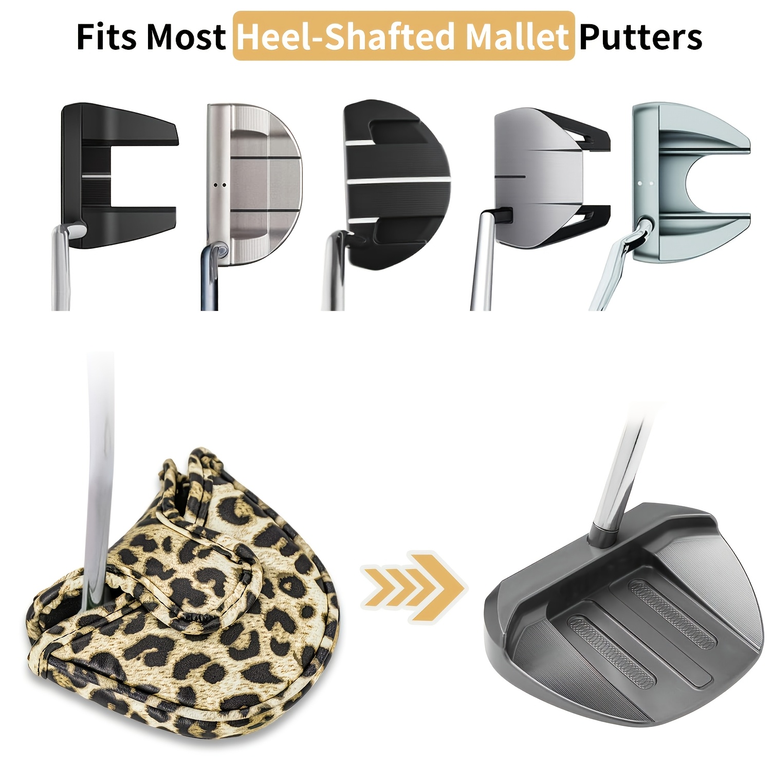 1개입 레오파드 프린트 골프 퍼터 헤드 커버, 트렌디한 - Putter Mallet Blade 리뷰 및 가격
