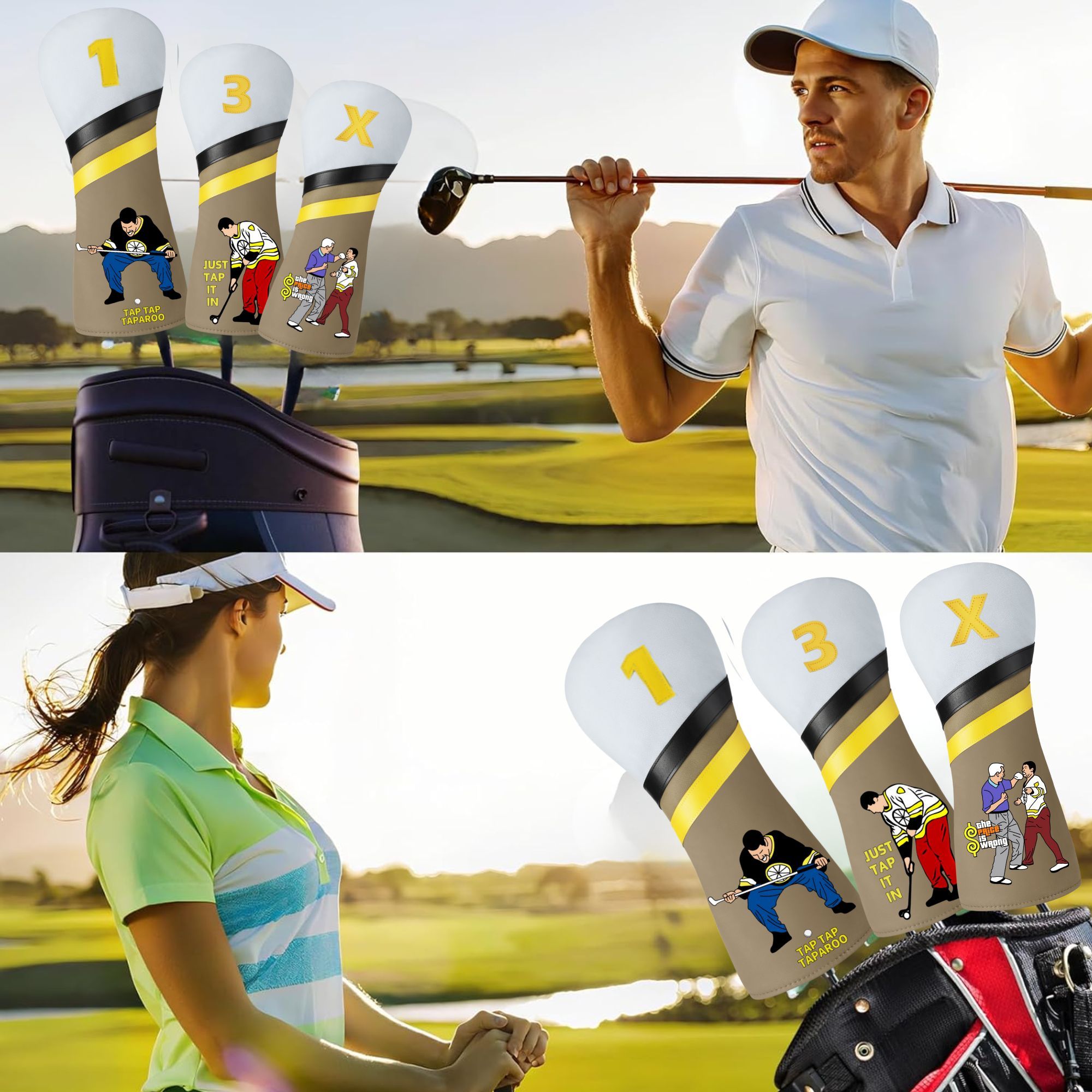 재미있는 기롬어 골프 클럽 커버 (드라이버, 페어웨이  - Putter Mallet Blade 리뷰 및 가격